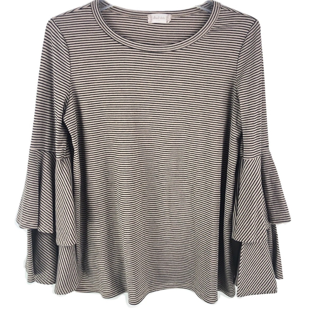Like new women Altar'd State bell sleeve striped blouse size small